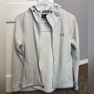 Under Armour Light Gray Fleece-Lined Full-Zip Hoodie